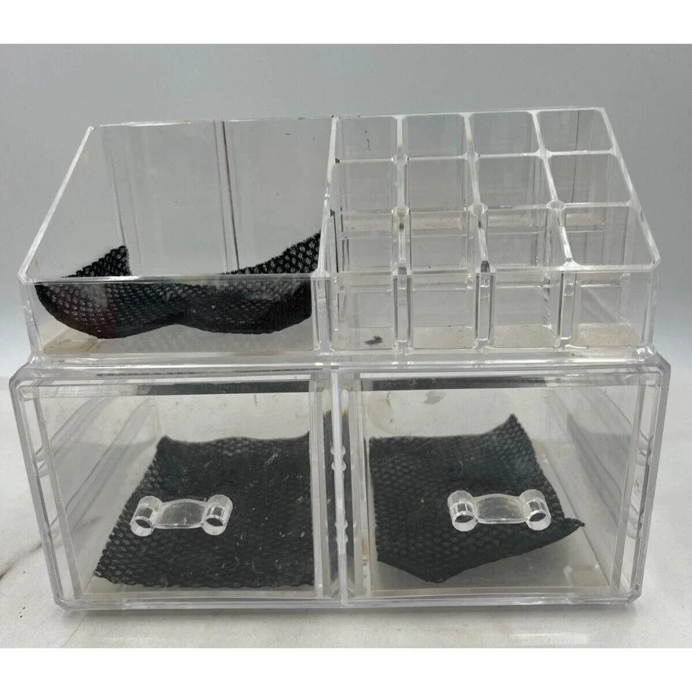 Acrylic Cosmetic Holder 2 Drawer Jewerly Chest Clear Lipstick Organizer